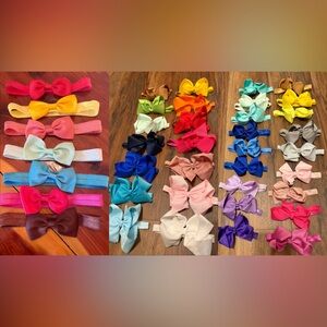 Nylon elastic gross grain bow set